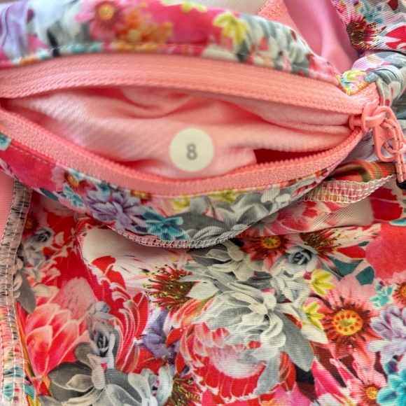 Lululemon Inspire Crop II Leggings Flowabunga Floral Coral Pink 8 - Picture 10 of 10